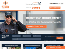 Tablet Screenshot of optimumsecurity.ca